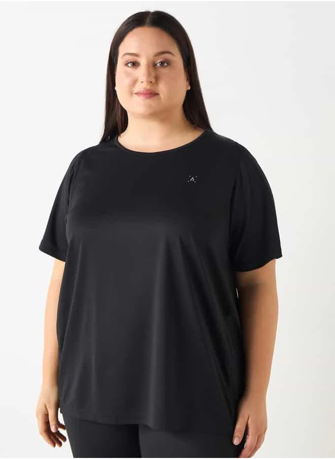 ADOT Round Neck T-shirt with Short Sleeves