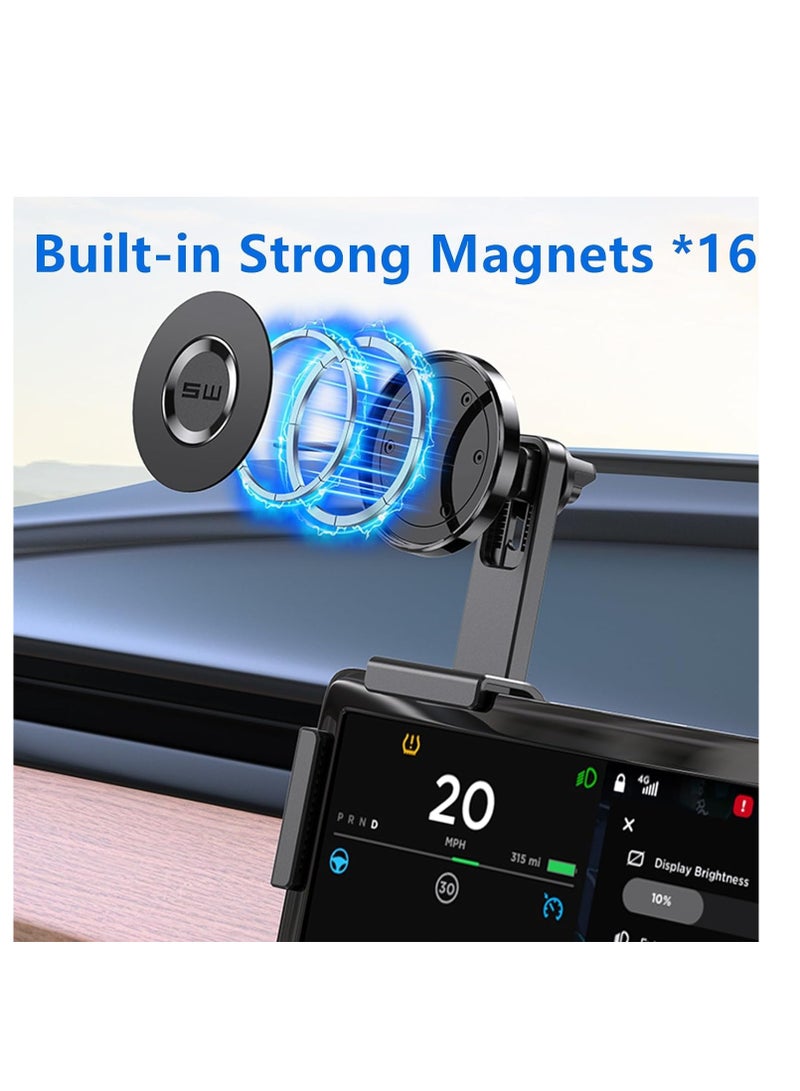 Captaintech Tesla Magnetic Phone Holder for Model 3 and Y, Strong Magnet Car Mount Compatible with All iPhone and Android Devices - Image 3