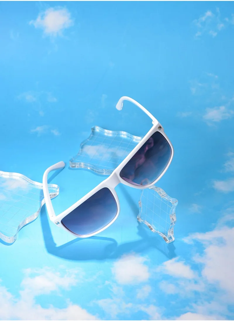 Haute Sauce Purple Lens White Wayfarer Sunglasses