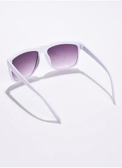 Haute Sauce Purple Lens White Wayfarer Sunglasses  - Image 4