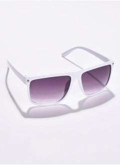 Haute Sauce Purple Lens White Wayfarer Sunglasses  - Image 1