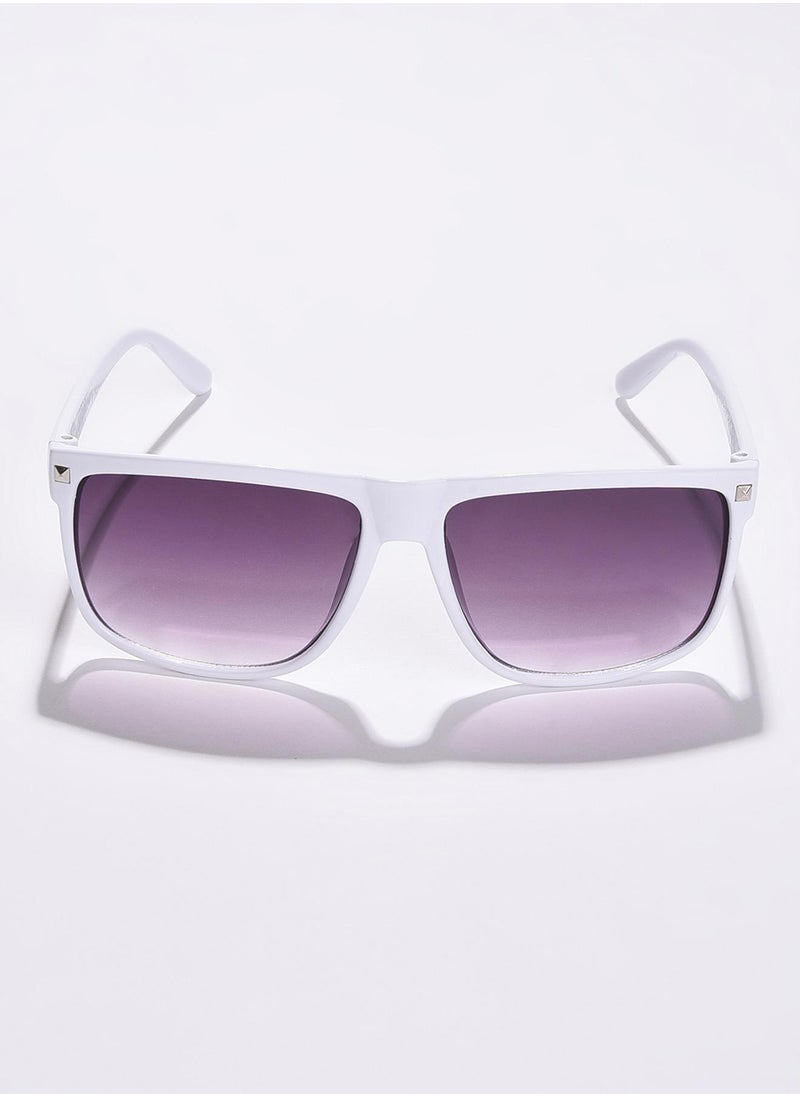 Haute Sauce Purple Lens White Wayfarer Sunglasses  - Image 3