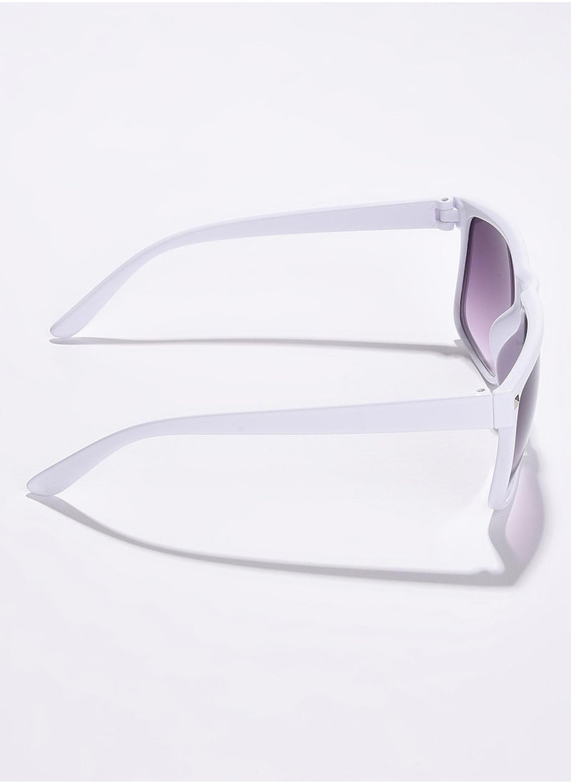 Haute Sauce Purple Lens White Wayfarer Sunglasses  - Image 5