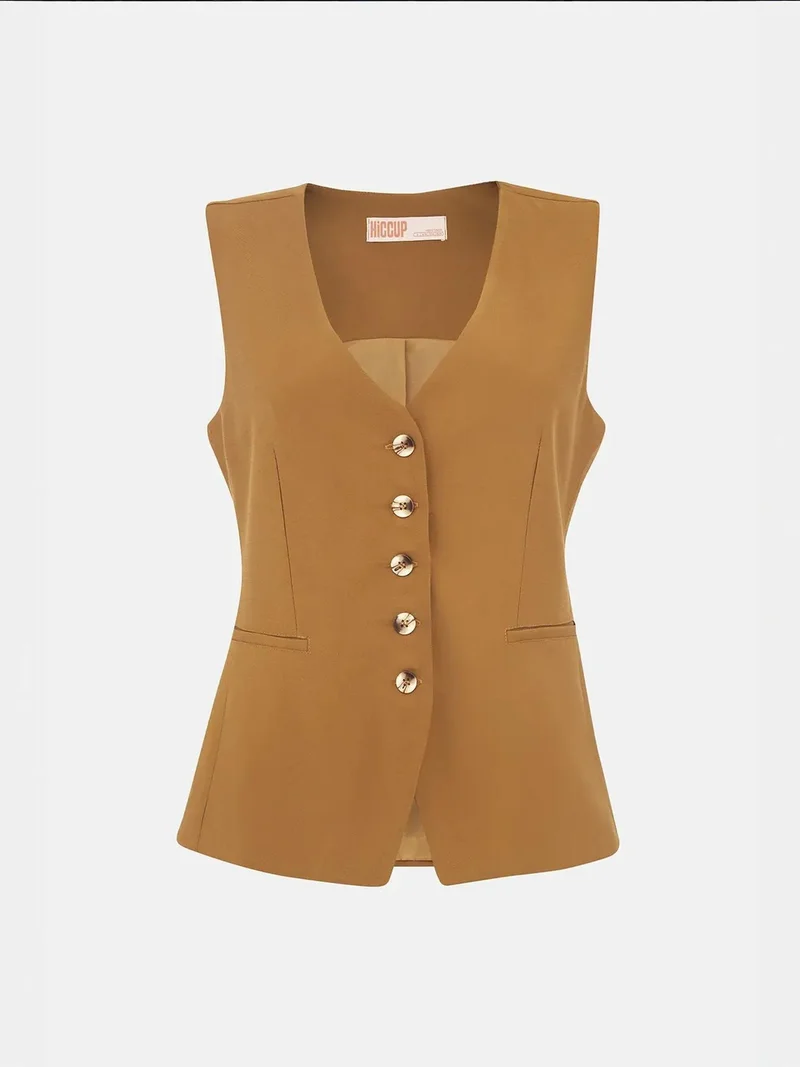HICCUP Buttoned Solid Vest