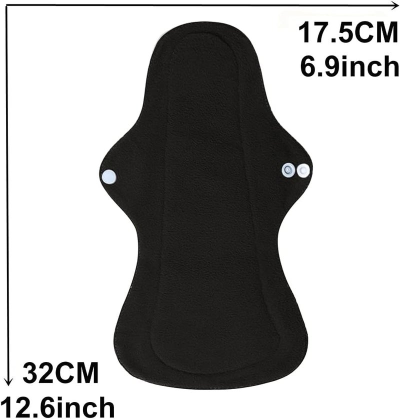 MissC2C 6Pcs Resuable Waterproof Menstrual Pad Sets Including 5Pcs Heavy Flow Menstrual Pads Mama Cloth Sanitary Napkins + 1Pc Mini Wet Bag - Image 3