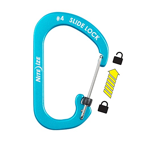 Nite Ize Size 4 SlideLock Carabiner Locking Carabiner keychain Aluminum Blue - Image 3