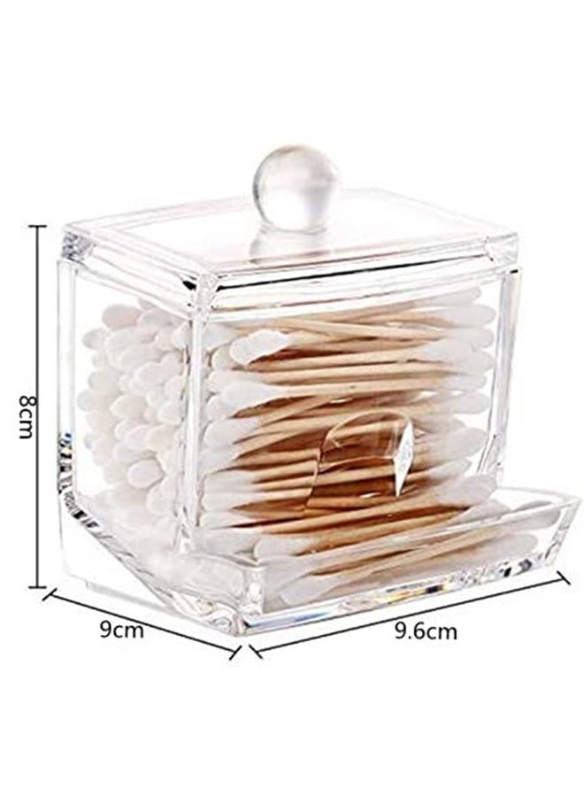 Watpot Cotton Balls Holder Clear Acrylic Cotton Swab Toothpick Storage Case Makeup Cottonswab Organiser Dispenser - Image 2