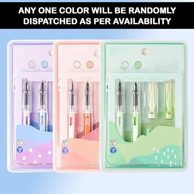 SAMVARDHAN Plastic Fountain Pen Set with Replaceable Cartridge, Stylish Classic Design, Easy to Refill, Medium Nib, Fancy Pen for Girls, Stationery Gift for Kids, Blue Ink, - Image 2
