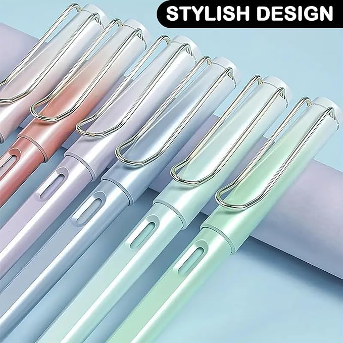 SAMVARDHAN Plastic Fountain Pen Set with Replaceable Cartridge, Stylish Classic Design, Easy to Refill, Medium Nib, Fancy Pen for Girls, Stationery Gift for Kids, Blue Ink, - Image 3