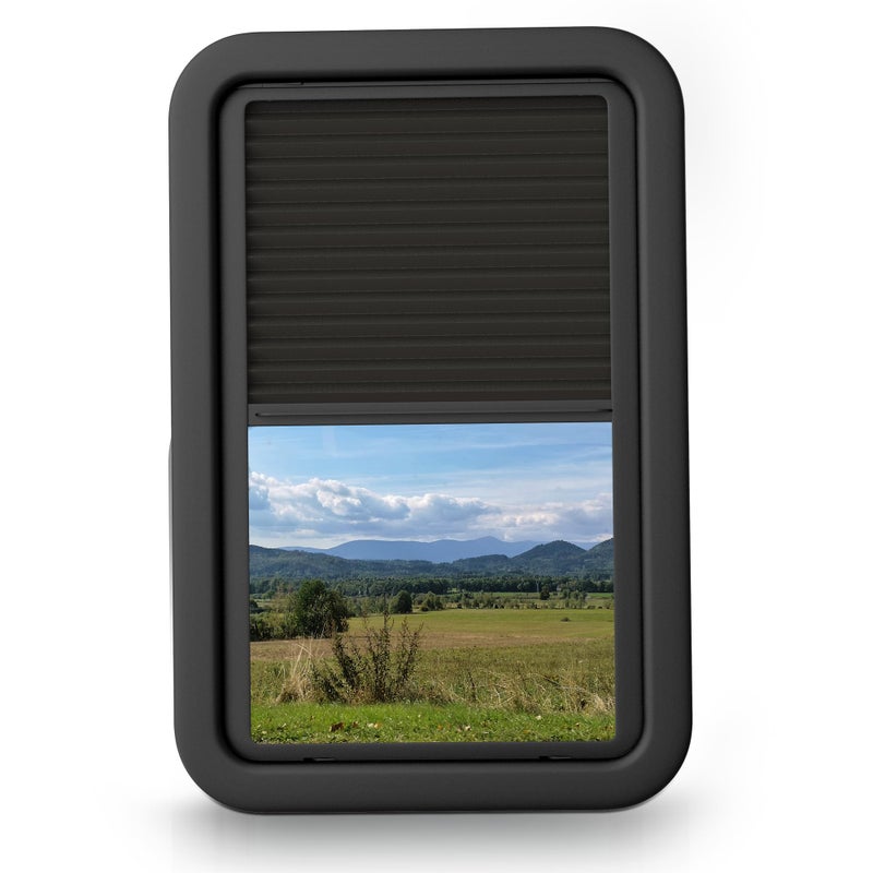 estenio 806621 RV Window for Entry Doors With Low-profile Shade 12'' W X 21'' H Black - Image 1