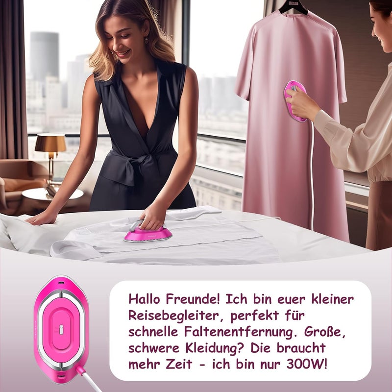 مكواة سفر Newbealer بجهد مزدوج - 120V/220V، مكواة صغيرة للملابس بدون بخار، قاعدة من السيراميك غير لاصقة، آلة ضغط حراري بدرجة حرارة 302°F للخياطة وتصنيع الأغطية، وزن خفيف 0.95 رطل (لون ذهبي) | القدرة القصوى 300 واط، تسخن في غضون 60 ثانية، قاعدة سيراميكية بدرجة حرارة 302°F، مكواة مريحة الاستخدام، وزن خفيف 0.8 رطل للتعديلات السريعة في جميع أنحاء العالم (لون ذهبي) - Image 5