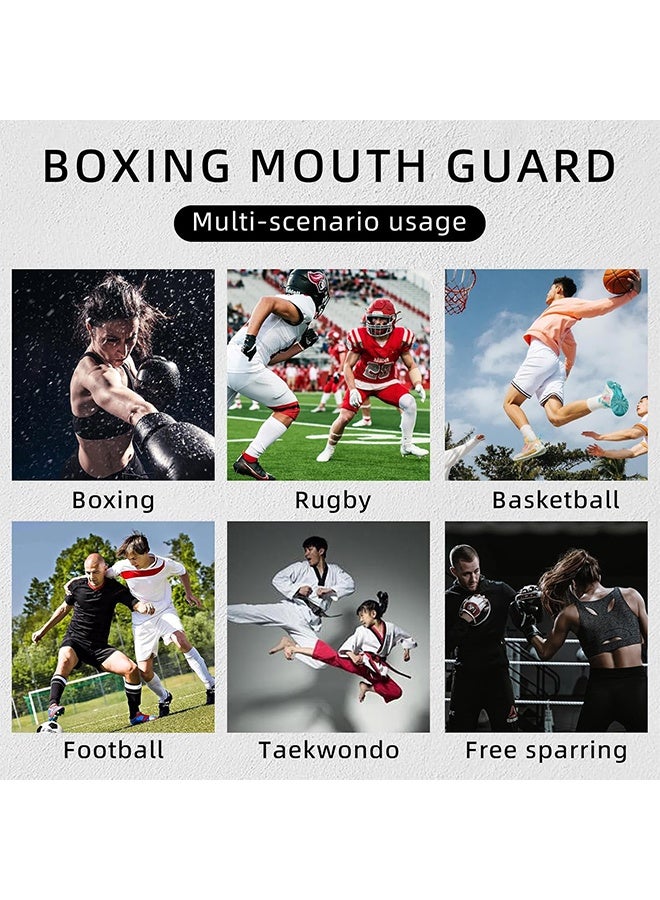 واقيات الفم الرياضية واقيات الفم المصنوعة من مادة EVA واقيات الفم لتقويم الأسنان واقي الفم واقي الفم النحيف مع حافظة للملاكمة وكرة السلة ولاكروس وكرة القدم وفنون القتال المختلطة - Image 4