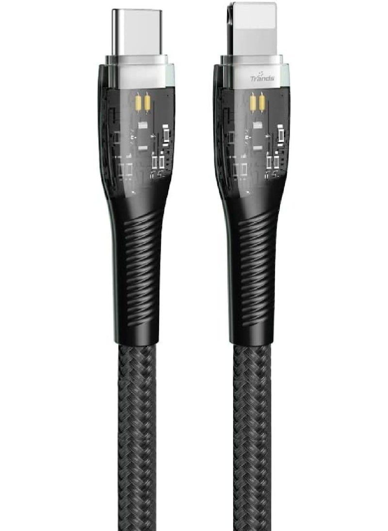 Trands Glassyseries Type C to Lightning Cable  TR-CA739 - Image 1