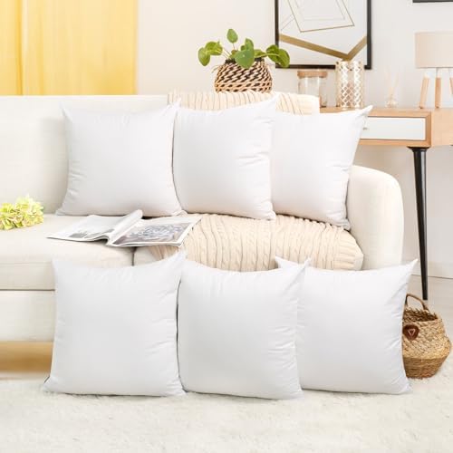 Coddsmz 6 Pack Decorative 100 Cotton Pillow Covers Square Cushion Cover Solid DIY Mothers Day Throw Pillowcase for Spring Home Sofa BedroomPure White6 Pack18 x 18 ONLY Covers NOT Insert