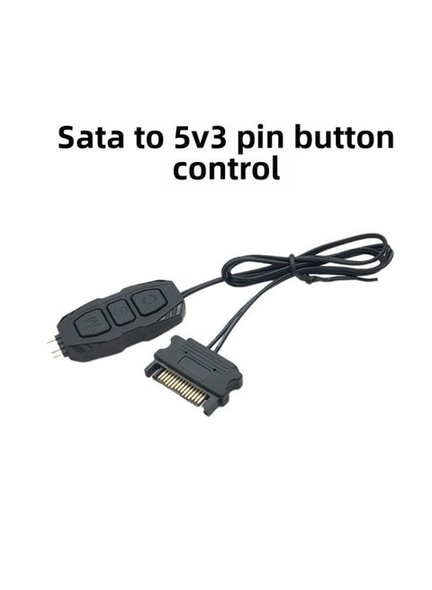 Small 6Pin Wireless Remote Control RGB Fan Controller Shengguang Synchronous Magic Color Changing Chassis Fan Hub-Color:SATA To ARGB Conversion Cable
