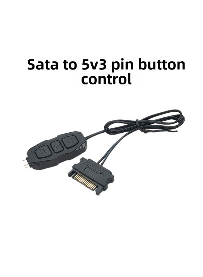 Small 6Pin Wireless Remote Control RGB Fan Controller Shengguang Synchronous Magic Color Changing Chassis Fan Hub-Color:SATA To ARGB Conversion Cable