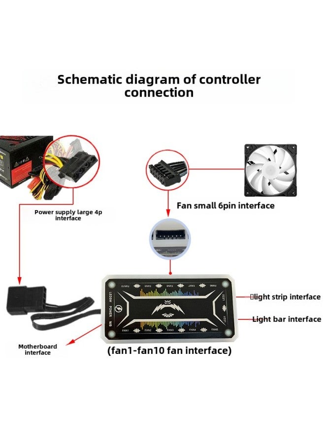 Small 6Pin Wireless Remote Control RGB Fan Controller Shengguang Synchronous Magic Color Changing Chassis Fan Hub-Color:SATA To ARGB Conversion Cable