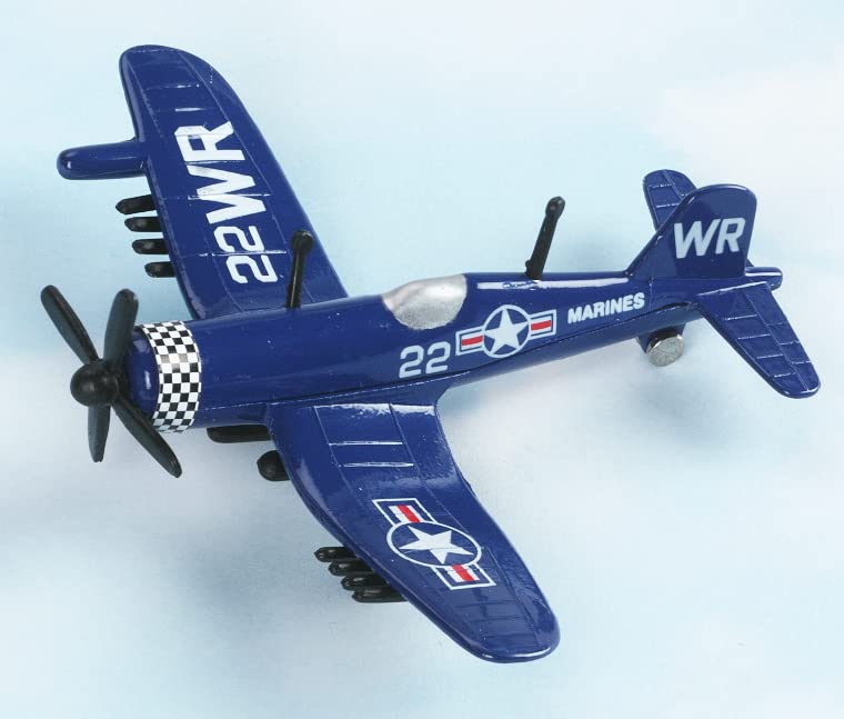Hot Wings Planes F4U Corsair (Marines) with Connectible Runway Die Cast Plane, Blue (17104) - Image 3