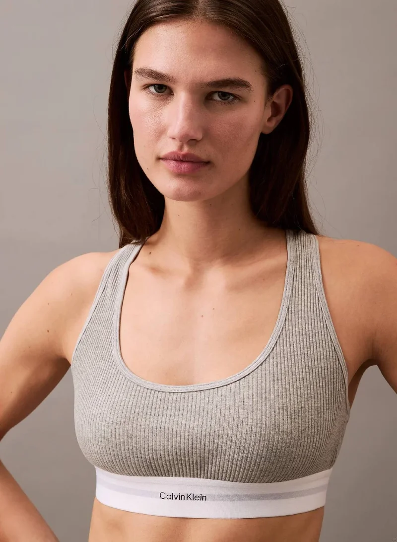 Calvin Klein Grey Heather Bralette - Cotton Modal Rib for Women | Best Price UAE