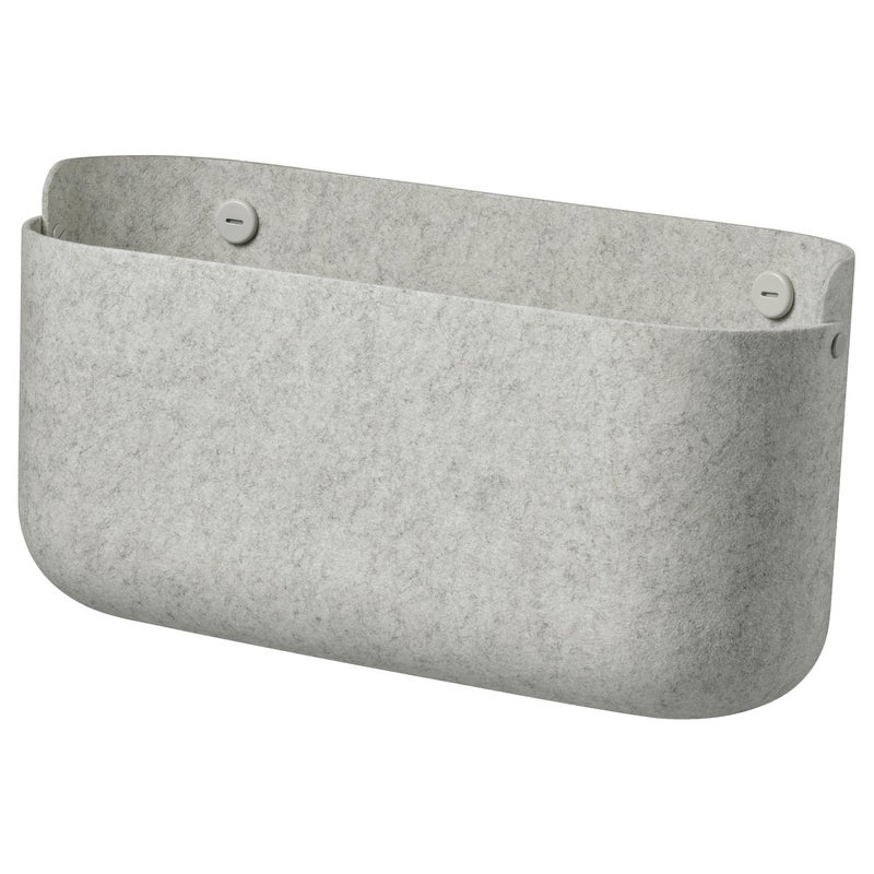 Baitique Felt Wall Storage Basket, Grey, 34x17 cm - Image 1