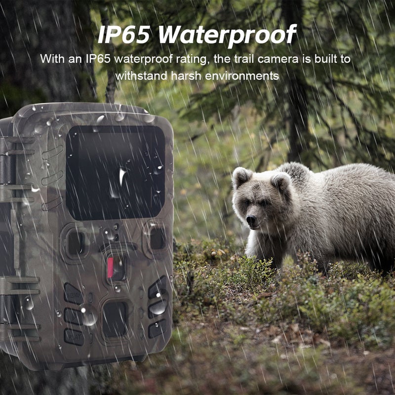 Motion Activated Night Vision Trail Camera 0.3S Trigger Speed Waterproof Wildlife Hunting Camera - Image 2
