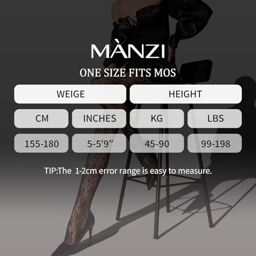 MANZI 4 Pairs Patterned Tights for Women Fishnet Stocking - Image 5
