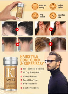 IKT Hair Wax Stick Strong and Long Lasting Hold Non Greasy Styling Wax for Flyaways Edge Frizz Hair Suitable for Unisex  - Image 4