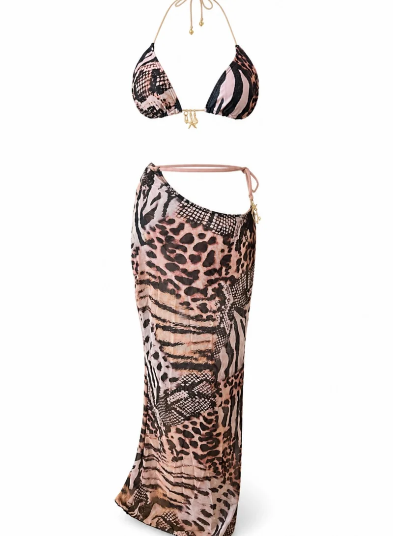 ايتي  بيتي كينيس Sahara Muse Printed Bikini & Matching Skirt 3-Piece Set