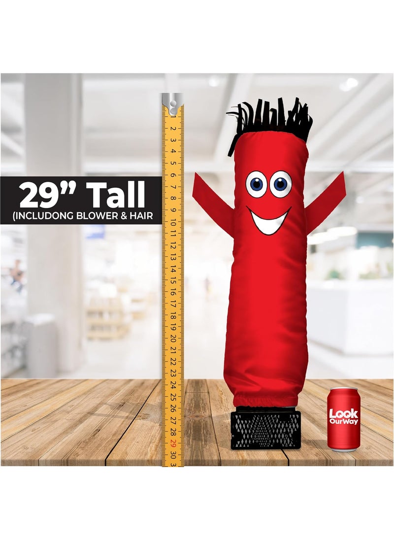 LookOurWay LookOurWay Air Dancers Mini Inflatable Tube Man Set  29 Wacky Waving Inflatable Tube Guy with Blower for Desktop Advertising  Red  - Image 2