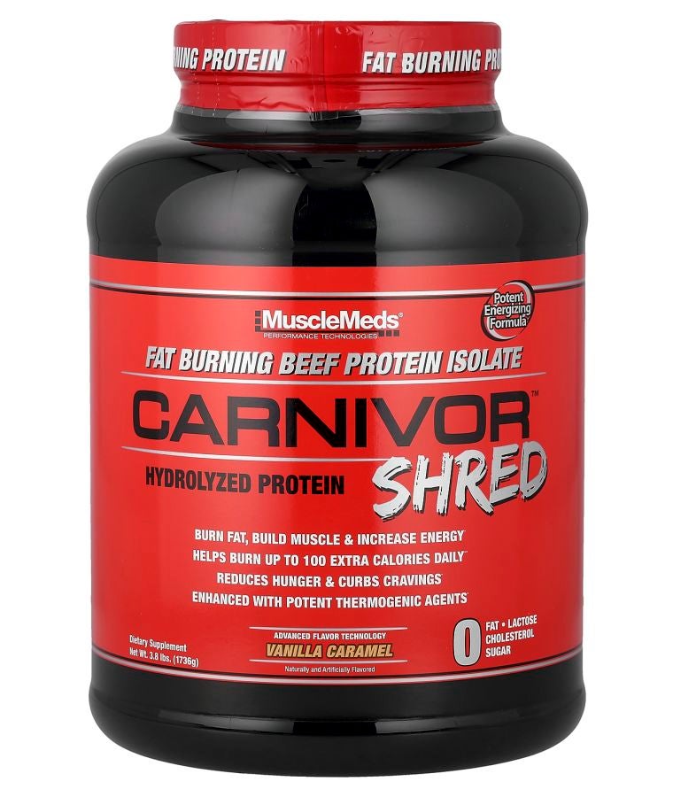 MUSCLEMEDS Carnivor™ Shred Hydrolyzed Protein Vanilla Caramel 3.8 lbs (1736 g)