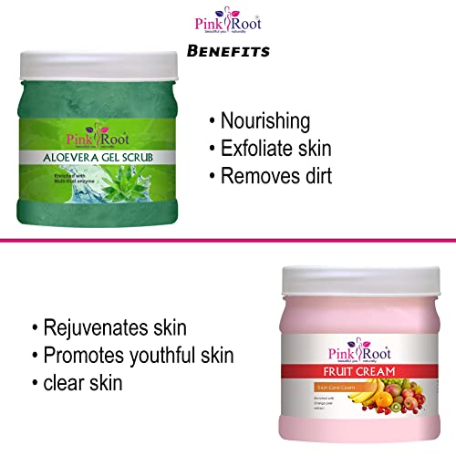 Pink Root Aloe Vera Gel Scrub 500gm with Fruit Cream 500gm - Image 5