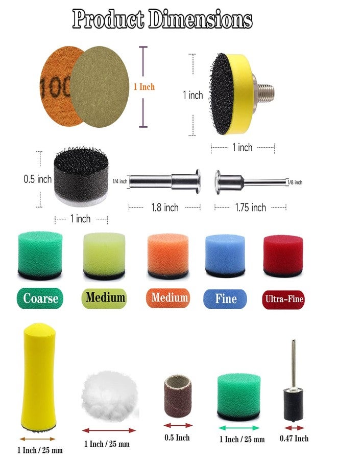 AutKerige 1 Inch 334 PCS Sanding Discs, 60 to 10000 Grit Silicon Carbide Hook and Loop Sandpaper for Wet Dry Sanding, with 1/8" & 1/4" Shank Backing Pads, Rotary Tool Accessories Kit - Image 4