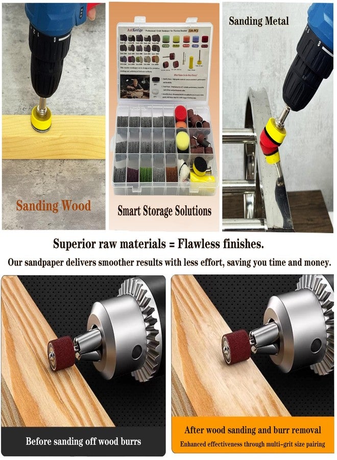 AutKerige 1 Inch 334 PCS Sanding Discs, 60 to 10000 Grit Silicon Carbide Hook and Loop Sandpaper for Wet Dry Sanding, with 1/8" & 1/4" Shank Backing Pads, Rotary Tool Accessories Kit - Image 3