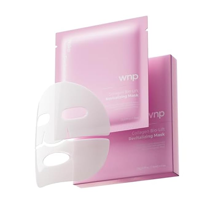 WNP 6D Bionic Collagen Bio‑Gel Mask Overnight Deep Hydration with 5.1% Collagen, Niacinamide, Hyaluronic Acid, Firming, Anti‑Aging, Brightening for Sensitive Skin 28g x 4 - Image 1