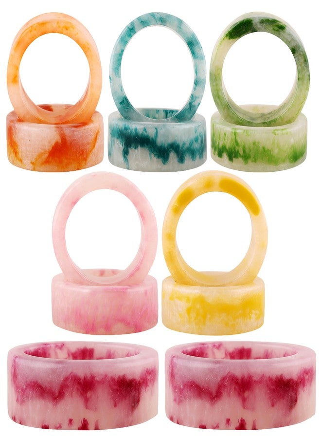 CLEENTABLE Epoxy Resin Napkin Rings Set - 12 Pcs Decorative Pastel Table Holders, 1.5" Dia, Art Deco Style - Ideal for Weddings, Dinner, Parties, Home, Dining, Gifting, Indoor & Outdoor (Multi) - Image 1