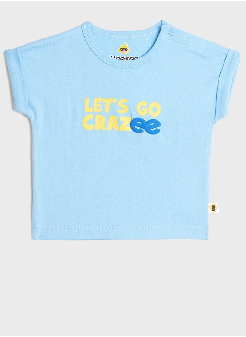 Cheekee Munkee Kids Graphic Round Neck T-Shirt - Image 1