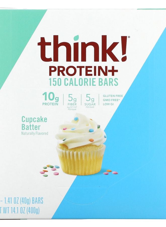 Think Protein+ 150 Calorie Bars Cupcake Batter 10 Bars 1.41 oz (40 g) Each