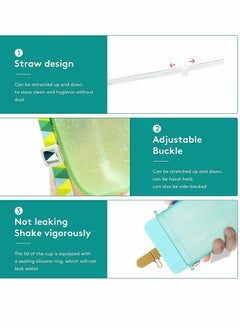 KASTWAVE Cute Water Bottles with Straws, Creative Ice Cream Plastic Popsicle Drink Water Bottles, Transparent Water Jug, Multi-Colored Juice Drinking Cup Suitable for Adult Children(BPA Free)  - Image 3
