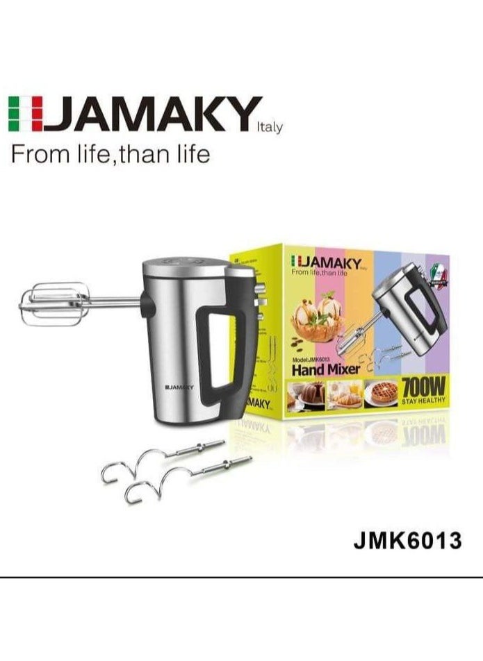 JAMAKY Italy Jamaki 700W Stainless Steel Electric Egg Beater and Kneader JMK 6013 (Italian) 
