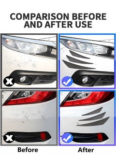 GROIC 6PCS Car Bumper Guard Protector Sticker, Carbon Fiber Car Front Rear Bumper Protector Strip, Universal Anti-Scratch Bumper Protector Long Rubber Corner Guard Anti-Collision Strip  - Image 3