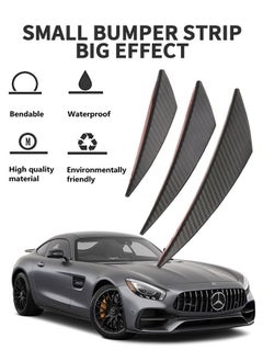 GROIC 6PCS Car Bumper Guard Protector Sticker, Carbon Fiber Car Front Rear Bumper Protector Strip, Universal Anti-Scratch Bumper Protector Long Rubber Corner Guard Anti-Collision Strip  - Image 2