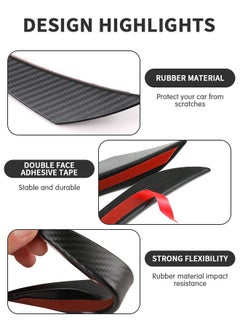 GROIC 6PCS Car Bumper Guard Protector Sticker, Carbon Fiber Car Front Rear Bumper Protector Strip, Universal Anti-Scratch Bumper Protector Long Rubber Corner Guard Anti-Collision Strip  - Image 4