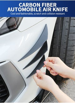 GROIC 6PCS Car Bumper Guard Protector Sticker, Carbon Fiber Car Front Rear Bumper Protector Strip, Universal Anti-Scratch Bumper Protector Long Rubber Corner Guard Anti-Collision Strip  - Image 5