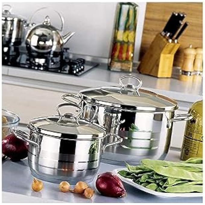 واي بي أم هوم كوركماز ميجا ستانلس ستيل كسرولة مع غطاء 40×26 سم 300 لتر فضي Ka1948 - Image 2