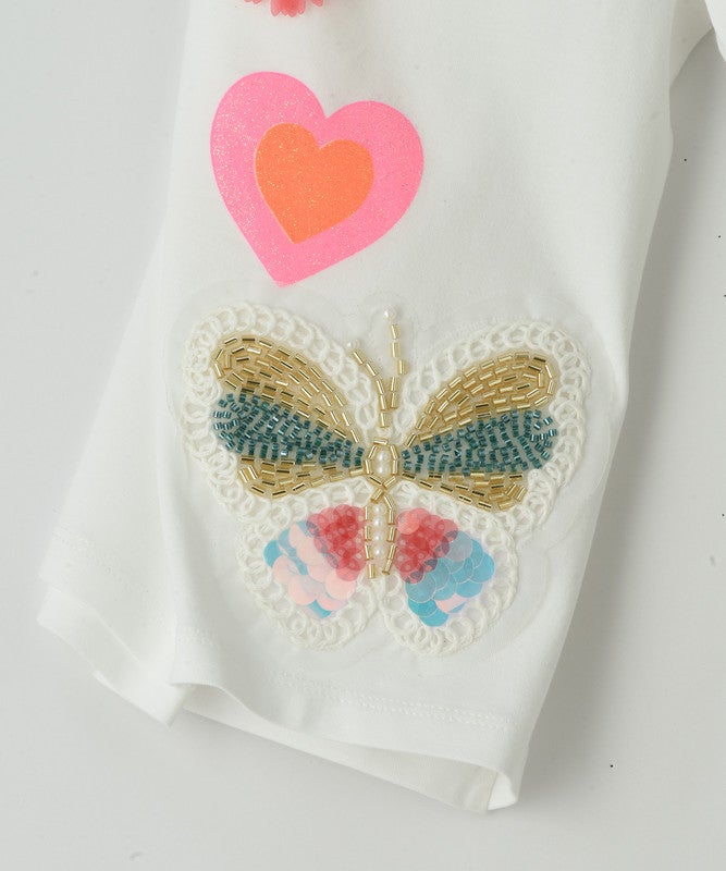 Jelliene WHITE T-SHIRT WITH BUTTERFLY PRINT - Image 4