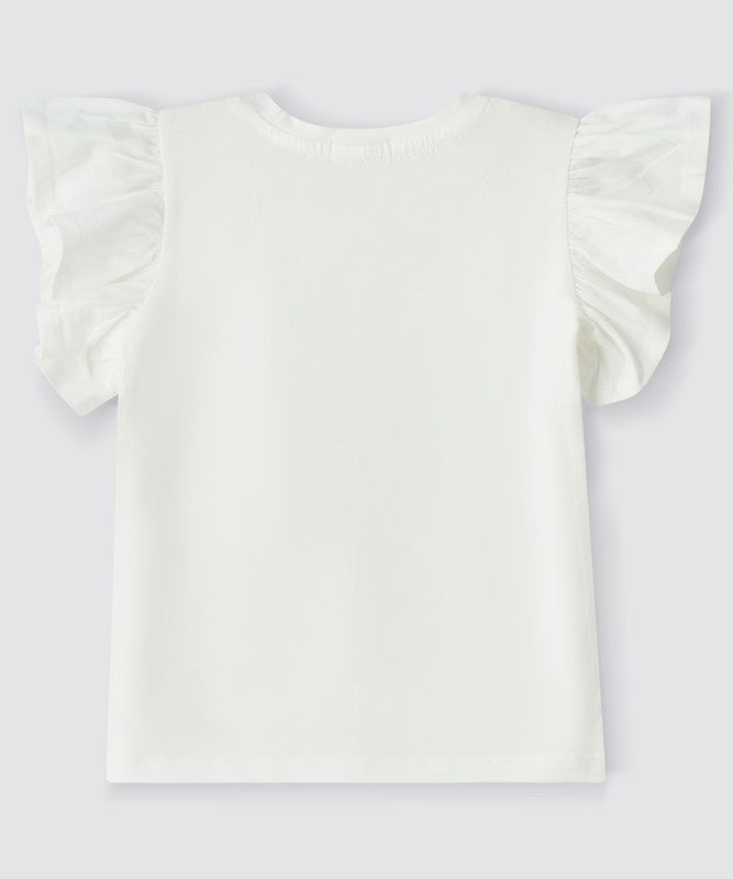 Jelliene WHITE T-SHIRT WITH BUTTERFLY PRINT - Image 2