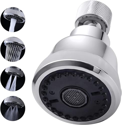 JRJUBB 4 Spray Modes Faucet Aerator,360 Degree Faucet Sprayer Attachment,Big Angle Kitchen Faucet Aerator,Swivel Faucet Extender,Sink Sprayer Attachment for faucet,55/64 inch Female Thread (Chrome) - Image 1