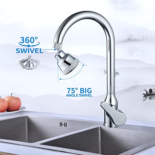 JRJUBB 4 Spray Modes Faucet Aerator,360 Degree Faucet Sprayer Attachment,Big Angle Kitchen Faucet Aerator,Swivel Faucet Extender,Sink Sprayer Attachment for faucet,55/64 inch Female Thread (Chrome) - Image 3