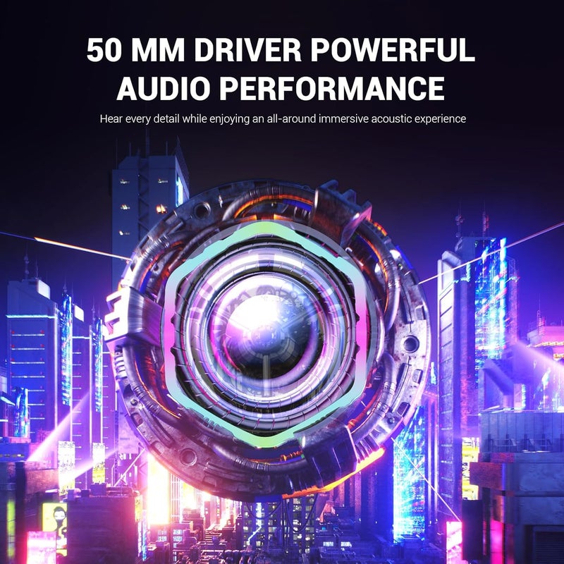 EKSA E1000 V2 Gaming Headset, PC Headset with USB C Plug, Wired Headphones with Noise Canceling Microphone, 7.1 Surround Sound, RGB Light, include USB Adapter for Computer,Mac, PS4/PS5 Console, Laptop - Image 5