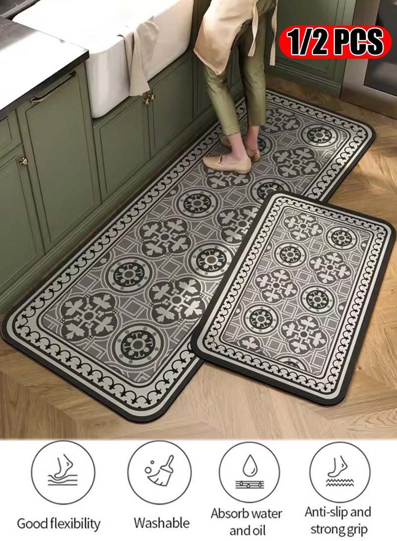 Kitchen Floor Mat, Non-Slip Waterproof Rug – Anti-Fatigue, Easy to Clean, Ultra Absorbent, Long-Lasting & Safe Materials, Modern Design Mat for Kitchen Sink, Bathroom, Laundry, Office – Perfect for Home Use & Busy Families - Image 1